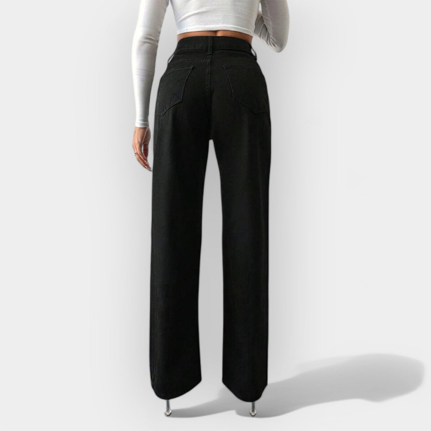 Yüksek Bel Geniş Paça Kot Pantolon