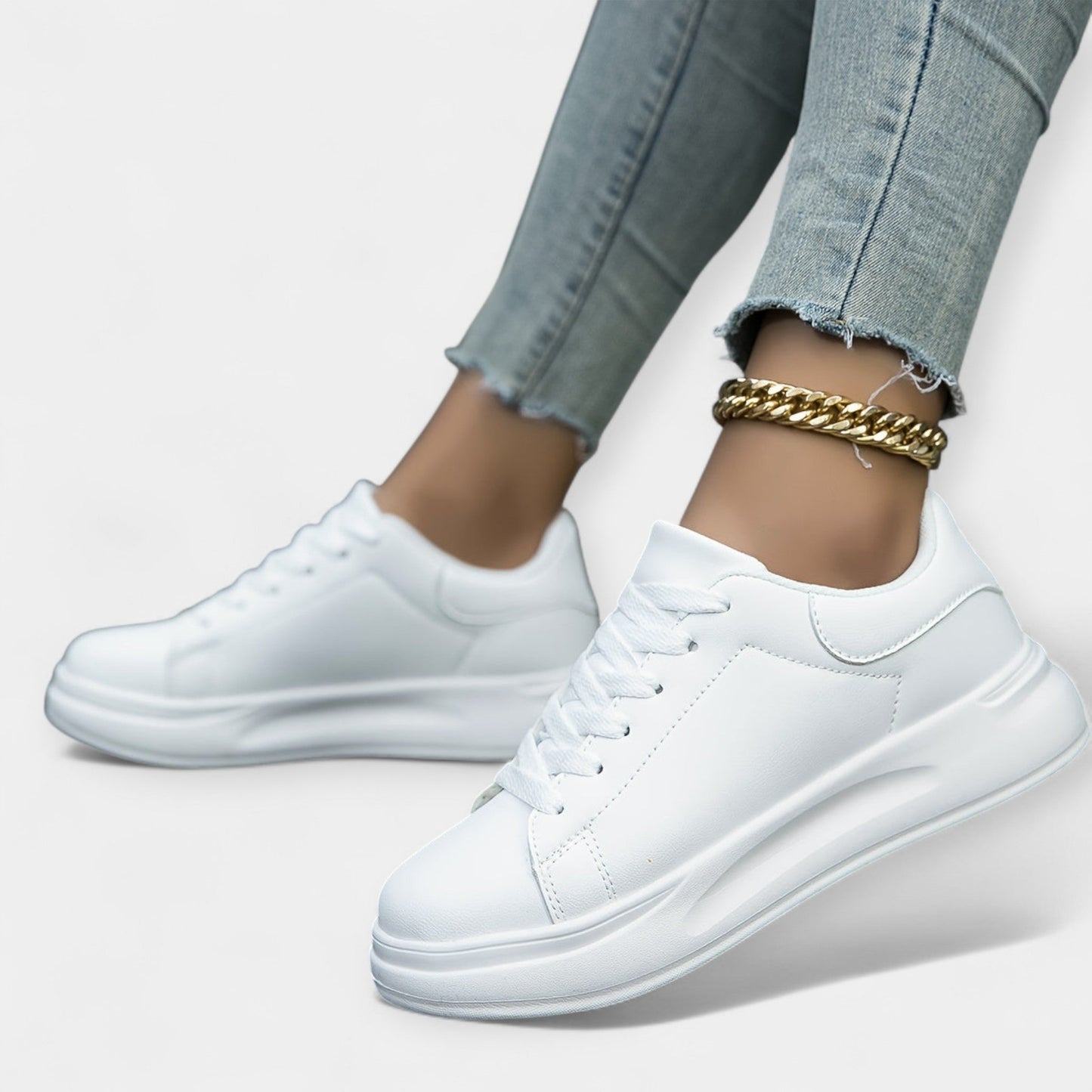 Beyaz Deri Sneakers