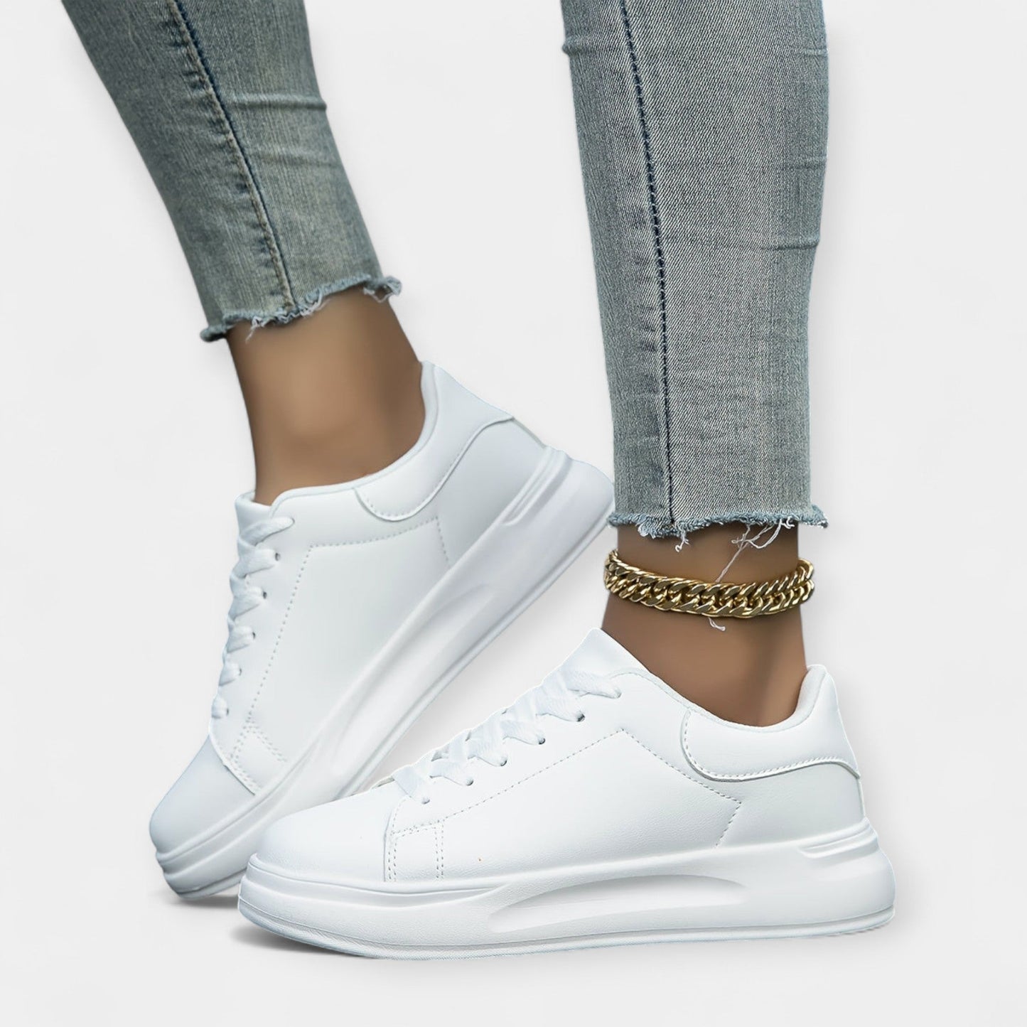 Beyaz Deri Sneakers