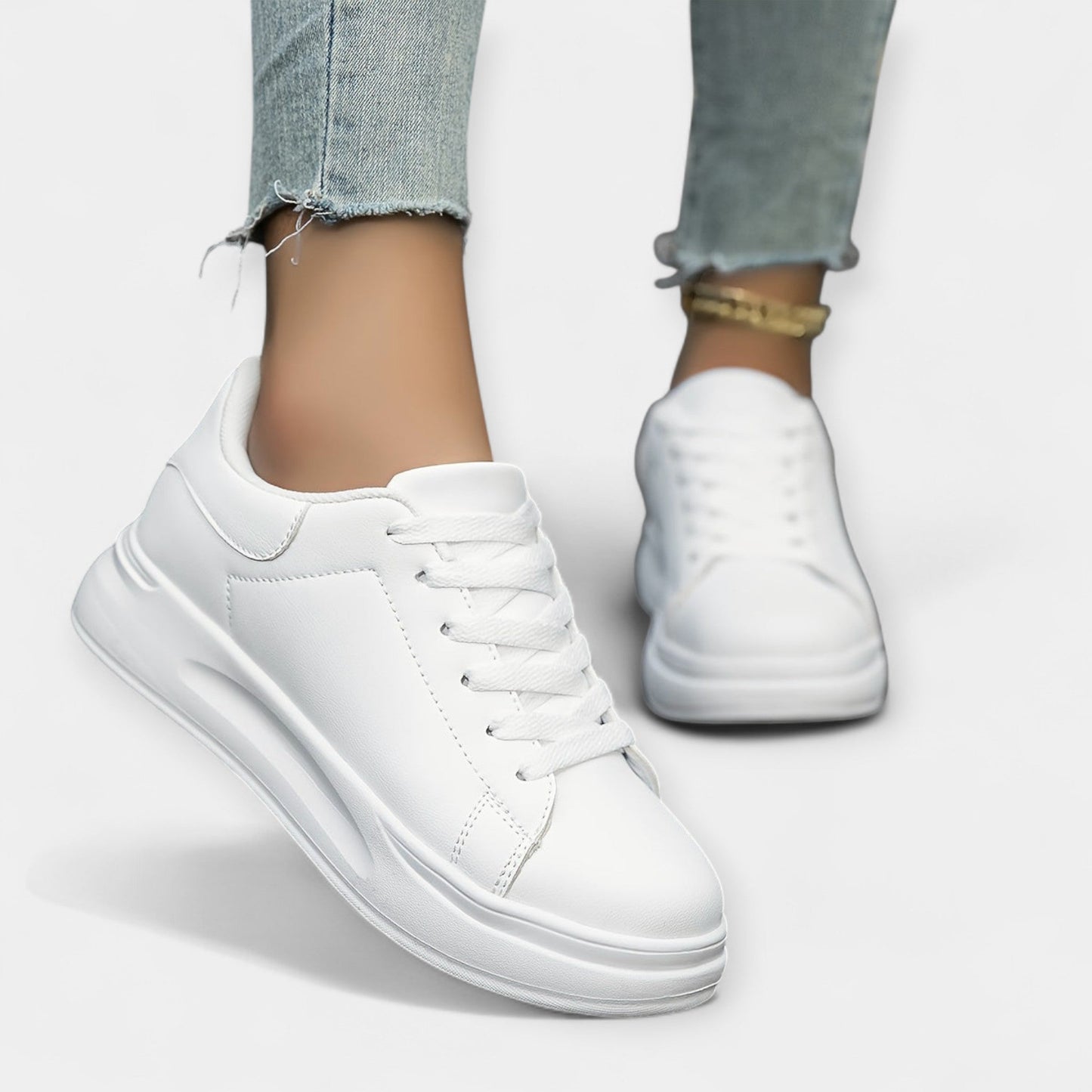 Beyaz Deri Sneakers