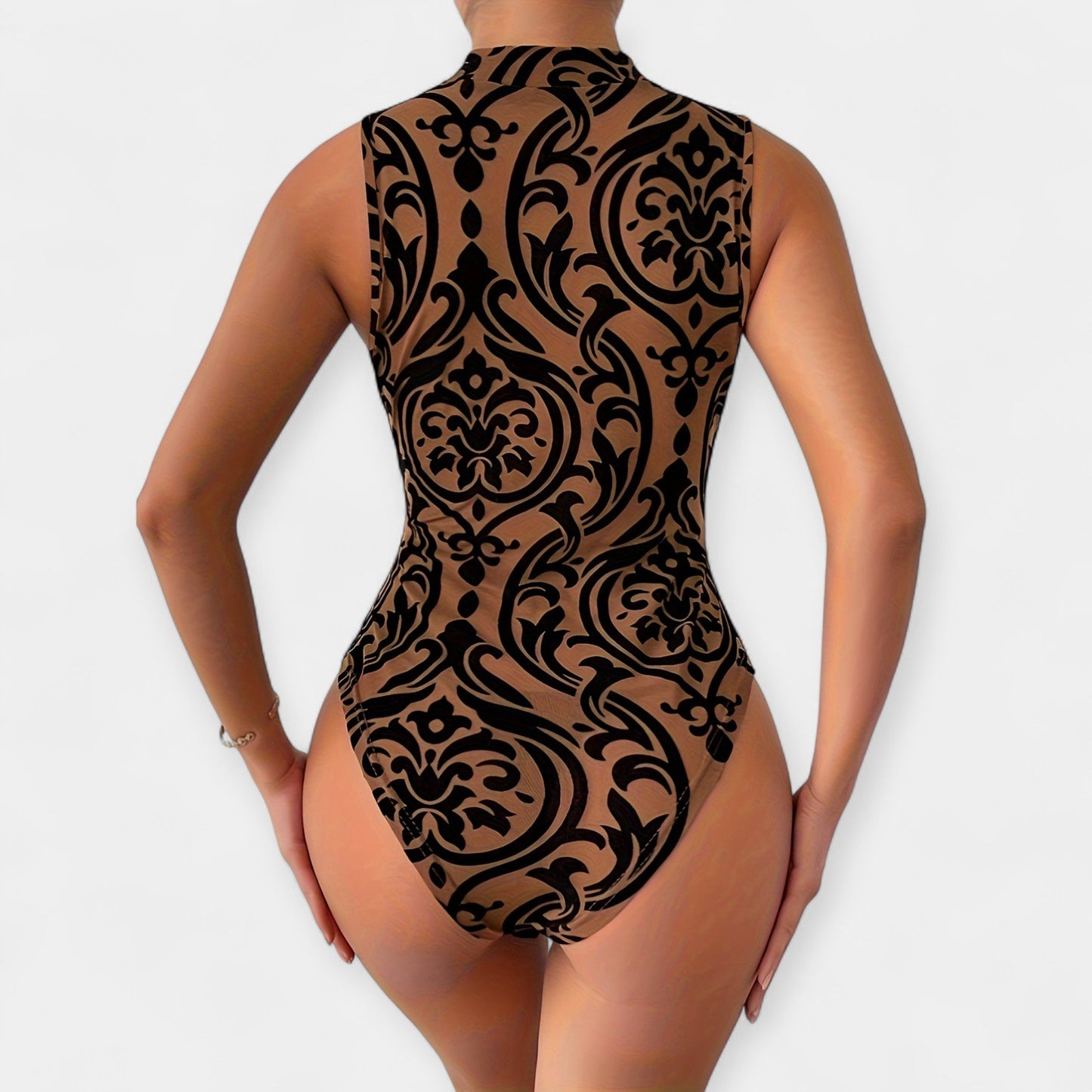 Seksi Bodysuit Kroşe Kumaş