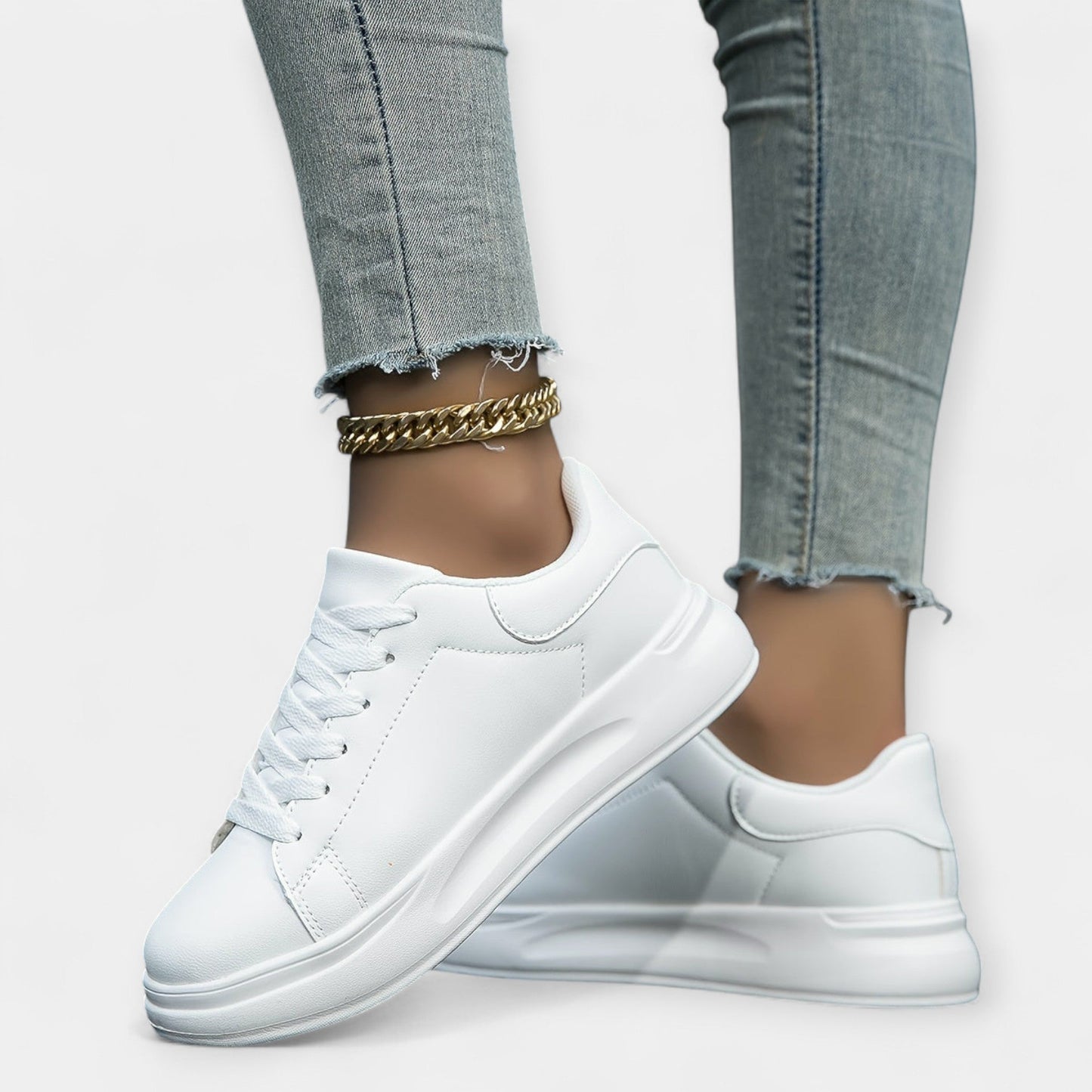 Beyaz Deri Sneakers