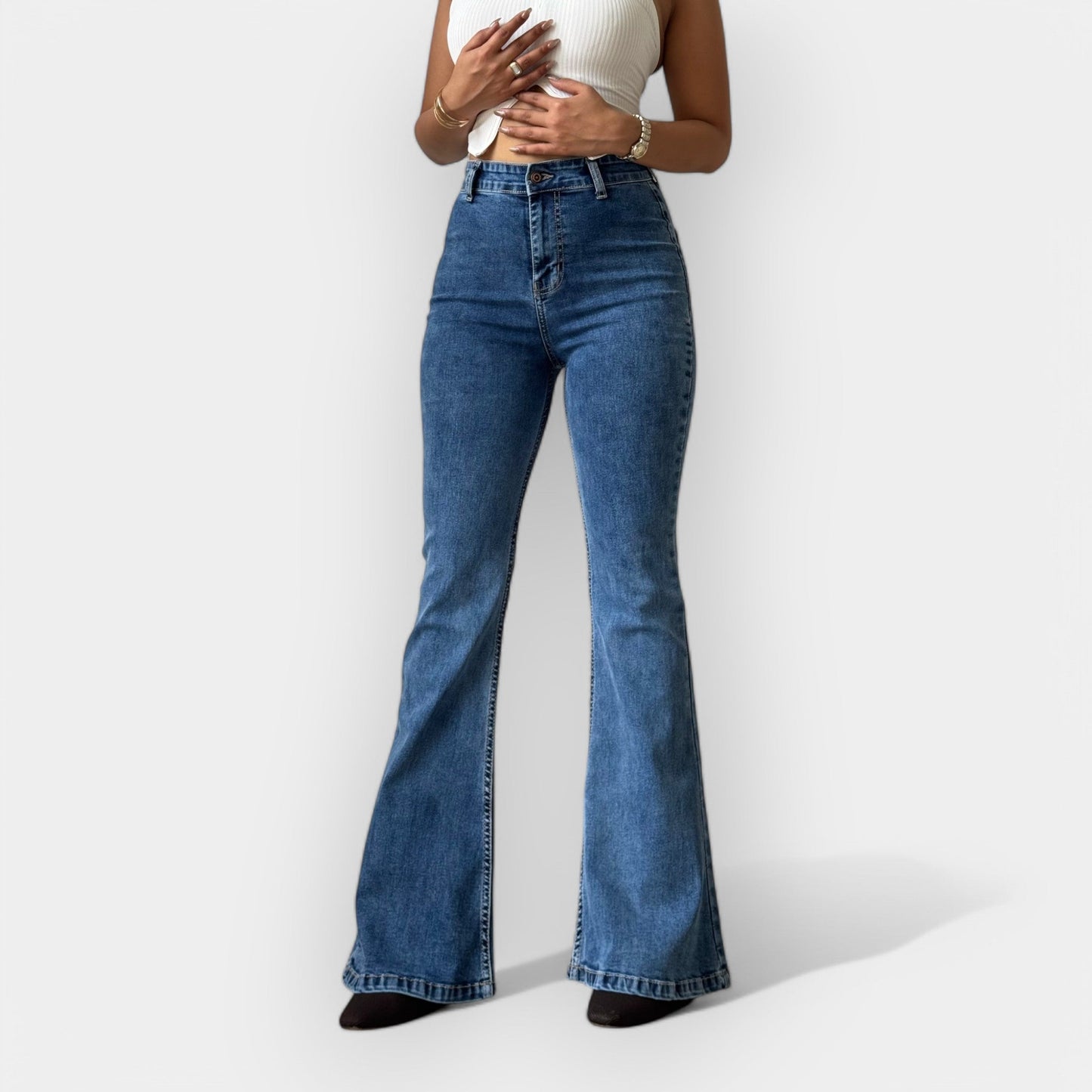 Yüksek Bel Flare Jean