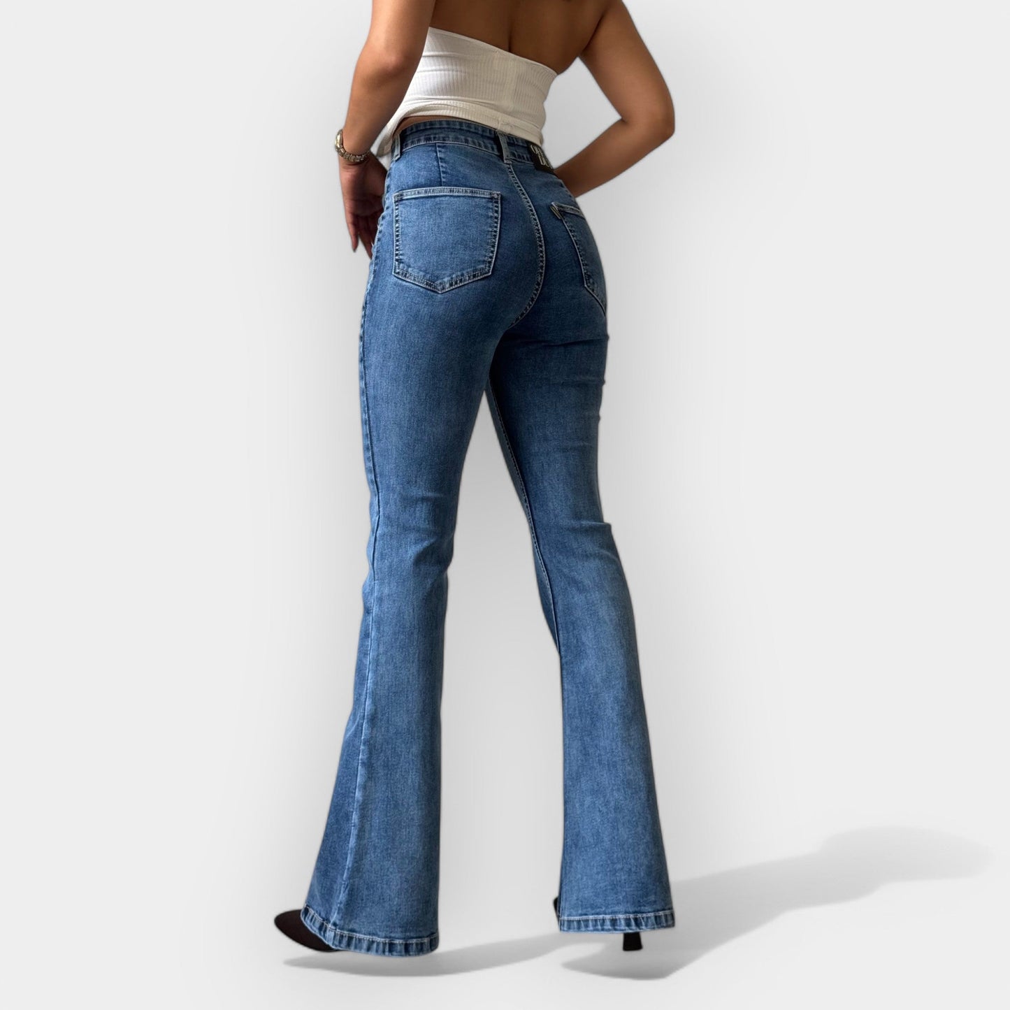 Yüksek Bel Flare Jean