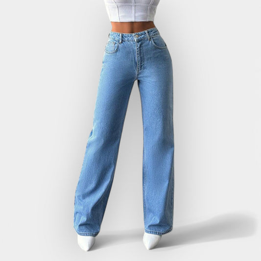 Yüksek Bel Geniş Paça Jean