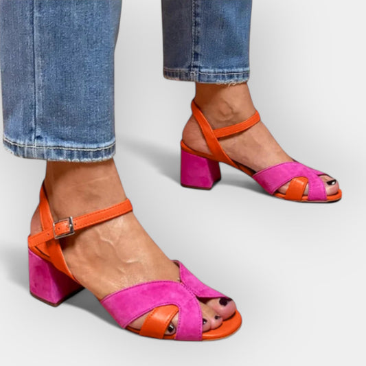 Sabit Topuklu Modern Renkli Sandaletler