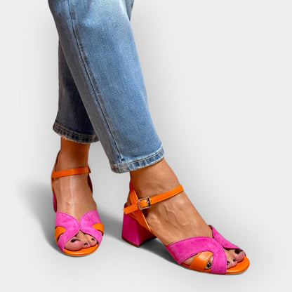 Sabit Topuklu Modern Renkli Sandaletler
