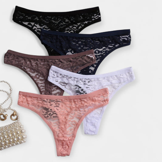 5 Parça Seksi Tanga Sırtı Seti